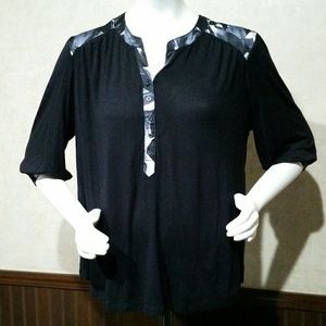 Comfortable Black 3/4 Sleeve Top by Apt 9 Size S